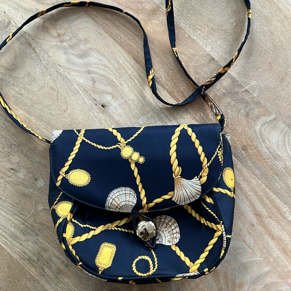 Stuart Weitzman Navy and Gold Crossbody Bag - Picture 11 of 11